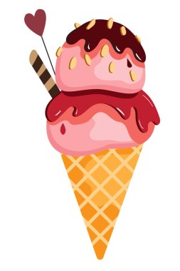 Beyaz arkaplanda izole edilmiş bir dondurma vektörü