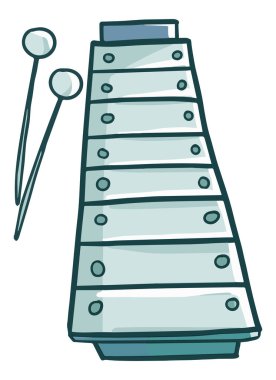 Beyaz arkaplandaki bir ksilofonun vektör çizimi