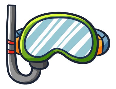 Beyaz arkaplanı olan bir Şnorkel vektörü