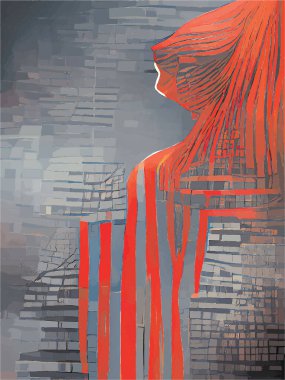 soyut çizgilerin dijital tablosu