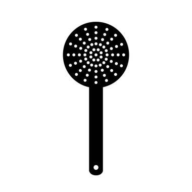 Beyaz arkaplanda izole edilmiş bir siyah duş başlığı vektörü