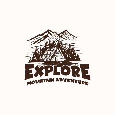 Dağ Macerası logo şablonunun bir vektör çizimi