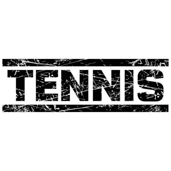 灰色の背景に対する2つの黒い線の間のテキスト Tennis — ストックベクタ