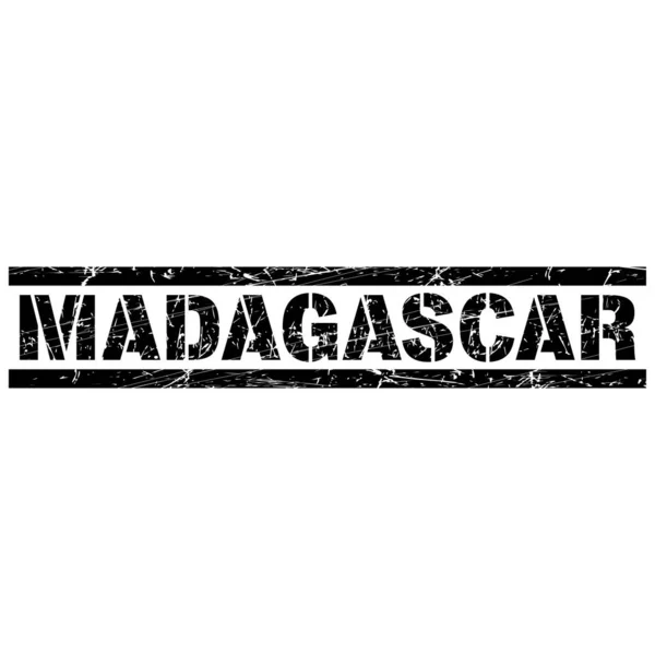 Wektorowa Ilustracja Czarnego Tekstu Madagaskar Białym Tle — Wektor stockowy