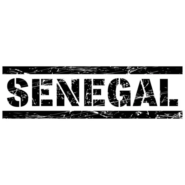 Wektorowa Ilustracja Słowa Senegal Napisanego Czerni Białym Tle — Wektor stockowy