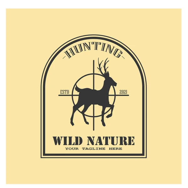 Vintage Logo Hunting Wild Nature Logos Icons Templates Labels Brands — Stock Vector