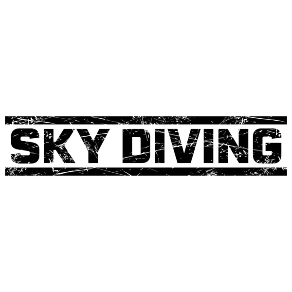 Text Sky Diving Two Black Lines Gray Background — Stock Vector