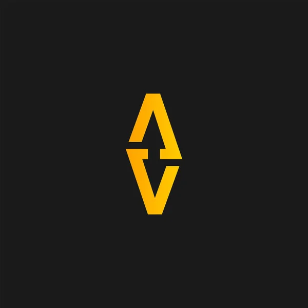 Vetor Letra Design Amarelo Sobre Fundo Preto — Vetor de Stock