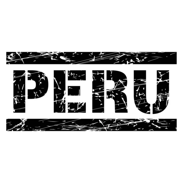 Una Ilustración Vectorial Del Texto Negro Perú Sobre Fondo Blanco — Archivo Imágenes Vectoriales