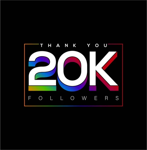 Векторная Иллюстрация Дизайна Баннера Thank You 20K Followers — стоковый вектор