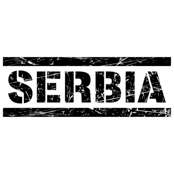 Vector Illustration Word Serbia Written Black White Background — Stock Vector