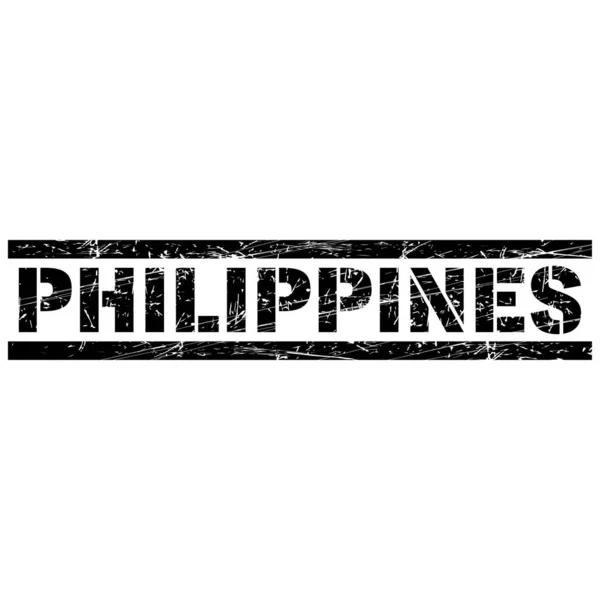 Illustrazione Vettoriale Del Testo Nero Filippine Sullo Sfondo Bianco — Vettoriale Stock