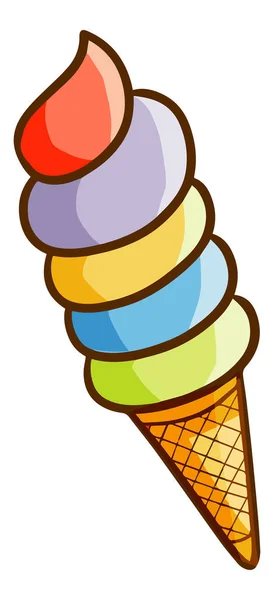Vector Ice Cream Cone White Background — Stock Vector