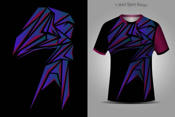 Siyah Mor Futbol Tişörtü Tasarımının Vektör Çizimi — Stok Vektör
