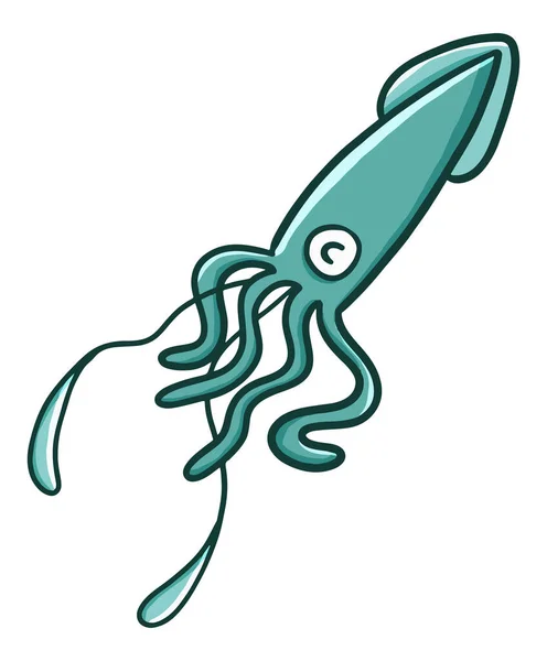 Ein Vektor Eines Cartoon Tintenfisches Mit Weißem Hintergrund — Stockvektor