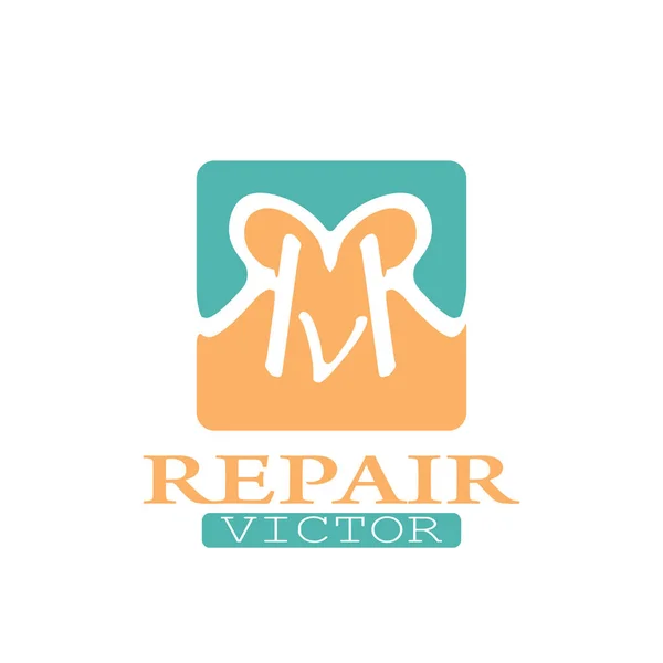 Logo Réparation Avec Deux Lettres Vert Orange — Image vectorielle