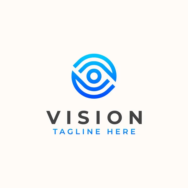 Uma Ilustração Vetorial Modelo Logotipo Monograma Visão — Vetor de Stock
