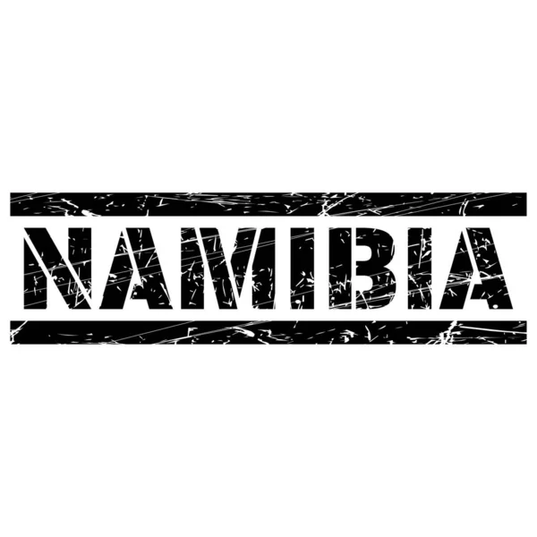 白い背景の黒い線の間のナミビアの碑文のベクトル図 — ストックベクタ