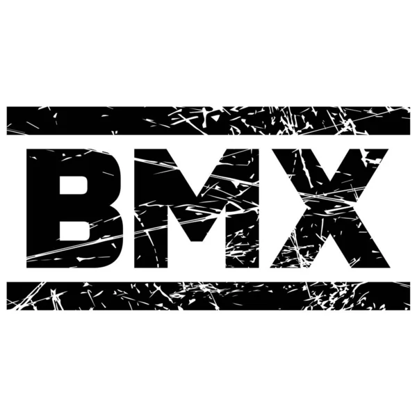 Texto Bmx Entre Dos Líneas Negras Contra Fondo Gris — Archivo Imágenes Vectoriales