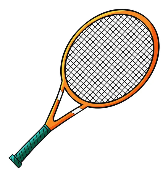 白地のテニスラケットのベクトル — ストックベクタ
