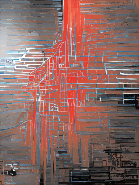 Peinture Numérique Lignes Abstraites — Image vectorielle