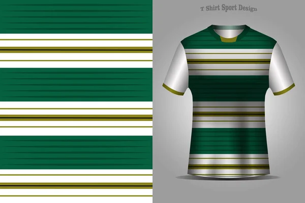 Beyaz Yeşil Futbol Tişörtü Tasarımının Vektör Çizimi — Stok Vektör