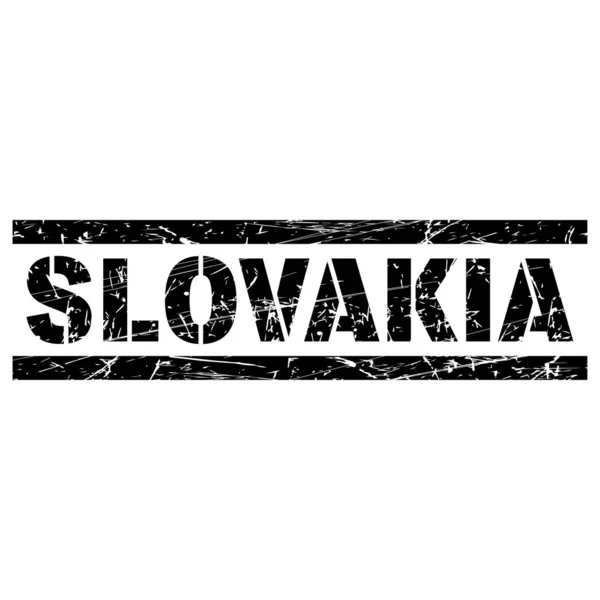 白い背景に黒で書かれた スロバキア という言葉のベクトルイラスト — ストックベクタ