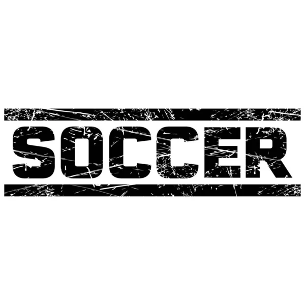 灰色背景下两条黑线之间的文字 Soccer — 图库矢量图片