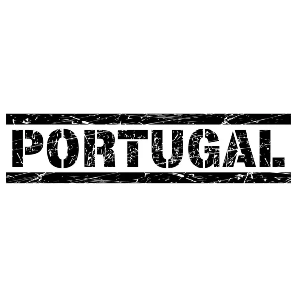 Illustration Vectorielle Texte Noir Portugal Sur Fond Blanc — Image vectorielle
