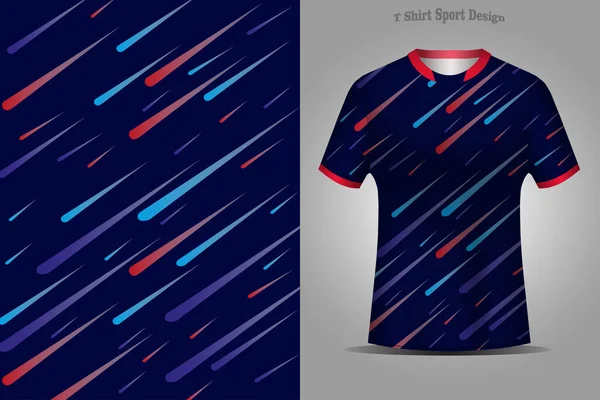 Bir Spor Tişörtü Örneğinin Yanında Kayan Yıldızların Tasarımına Sahip Bir — Stok Vektör