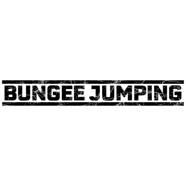 Text Bungee Jumping Two Black Lines Gray Background — Stock Vector