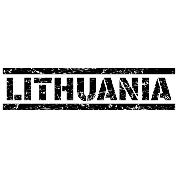 Wektorowa Ilustracja Czarnego Tekstu Litwa Białym Tle — Wektor stockowy