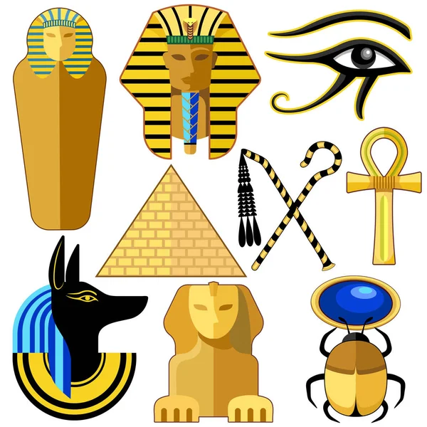 Μια Διανυσματική Απεικόνιση Ενός Συνόλου Αρχαίων Συμβόλων Της Αιγύπτου — Διανυσματικό Αρχείο