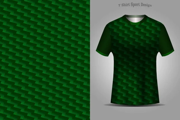 Spor Tişörtü Örneğinin Yanında Yeşil Bir Zigzag Kumaş Çizimi — Stok Vektör