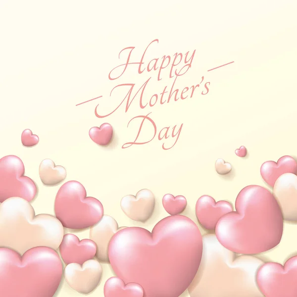 Een Vector Van Een Happy Mother Day Boodschap Met Roze — Stockvector