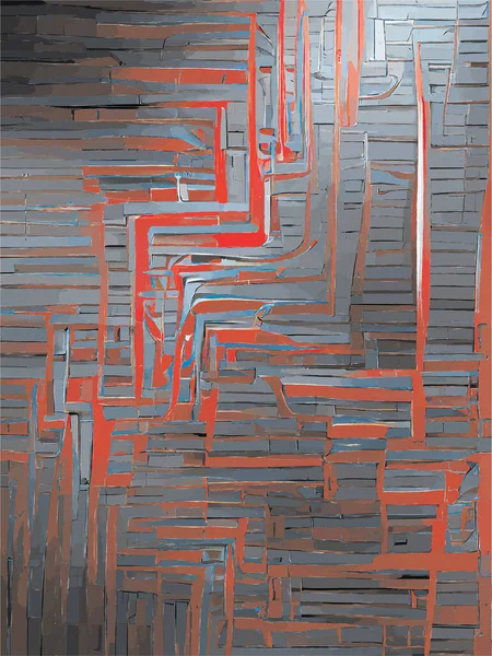 Peinture Numérique Lignes Abstraites — Image vectorielle