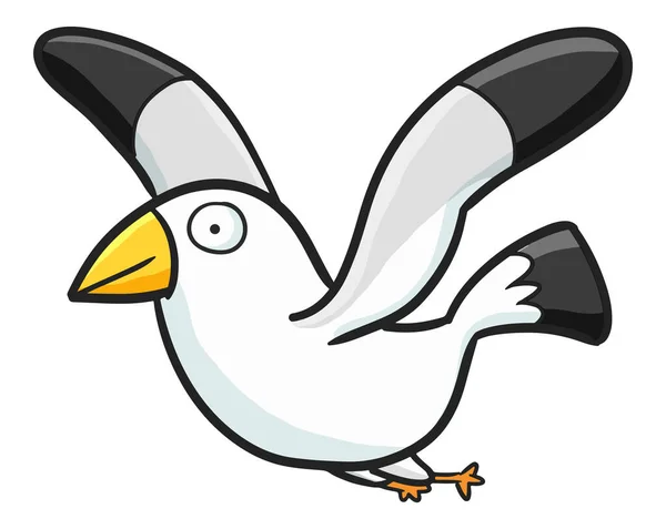 Vettore Uccello Dei Cartoni Animati Con Sfondo Bianco — Vettoriale Stock