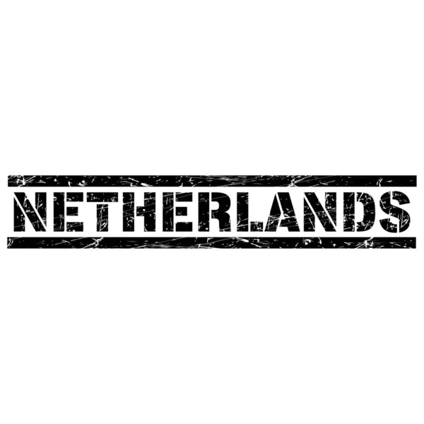 Εικονογράφηση Διανύσματος Του Μαύρου Κειμένου Ολλανδία Στο Λευκό Φόντο — Διανυσματικό Αρχείο