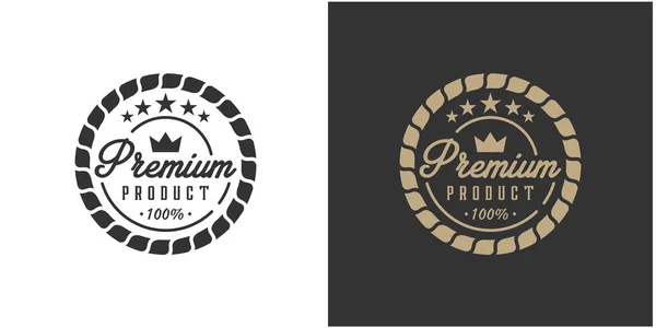 Illustrazione Vettoriale Del Timbro Del Prodotto Premium Con Logo Cinque — Vettoriale Stock