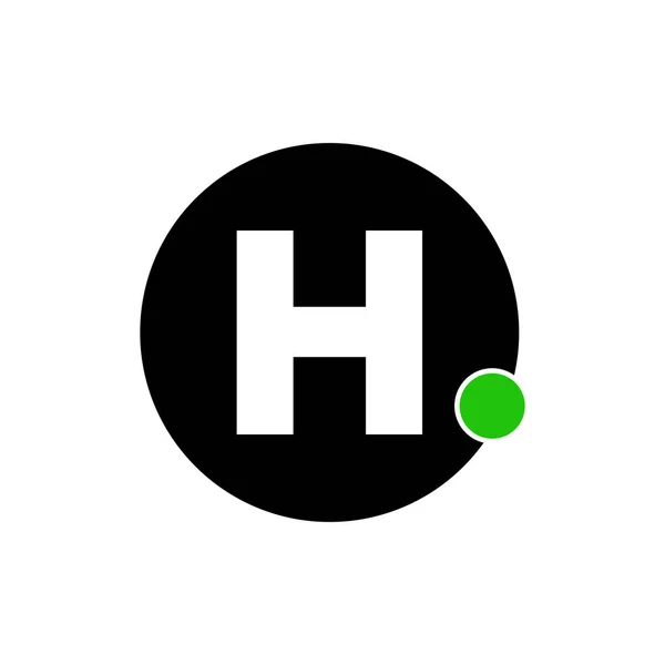 Vecteur Logo Avec Lettre Sur Cercle Noir Isolé Sur Fond — Image vectorielle