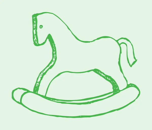 Вектор Качающейся Лошади Зеленом Фоне — стоковый вектор