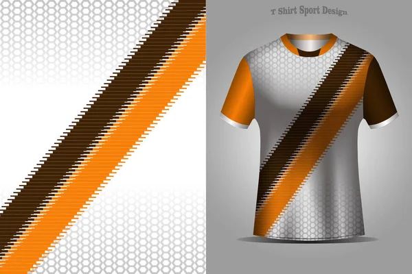 Kahverengi Turuncu Futbol Tişörtü Tasarımının Vektör Çizimi — Stok Vektör