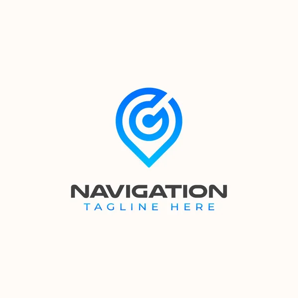 Векторная Иллюстрация Современного Шаблона Логотипа Навигационной Монограммы — стоковый вектор