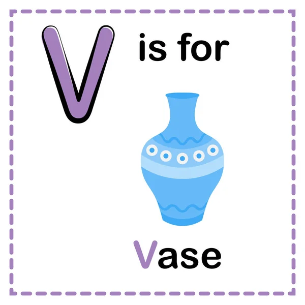 Alphabet Est Pour Image Vase Carte Flash Alphabet — Image vectorielle