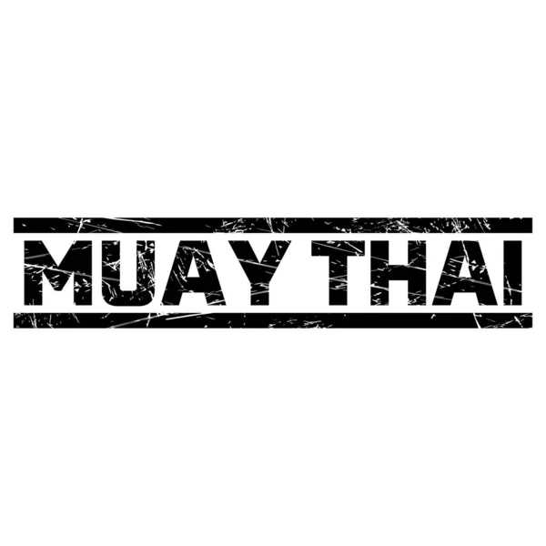 Text Muay Thai Two Black Lines Gray Background — Stock Vector