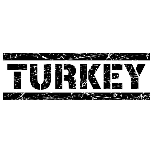 灰色の背景に対する2つの黒い線の間のテキスト Turkey — ストックベクタ