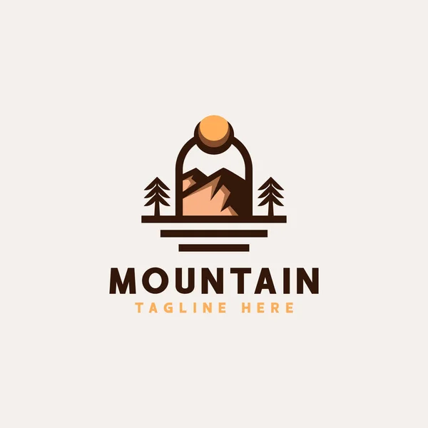 Vector Illustration Mountain Logo Template — Stock Vector