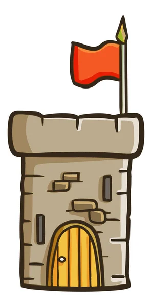 Ein Vektor Einer Cartoon Burg Mit Weißem Hintergrund — Stockvektor