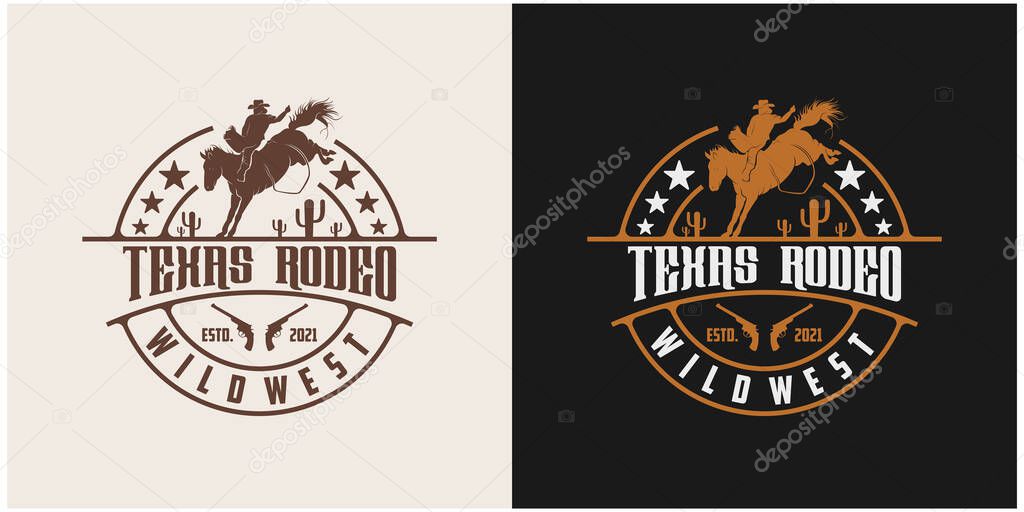 A vector of two different variants for a logo that can be used for a western-themed bar or pub