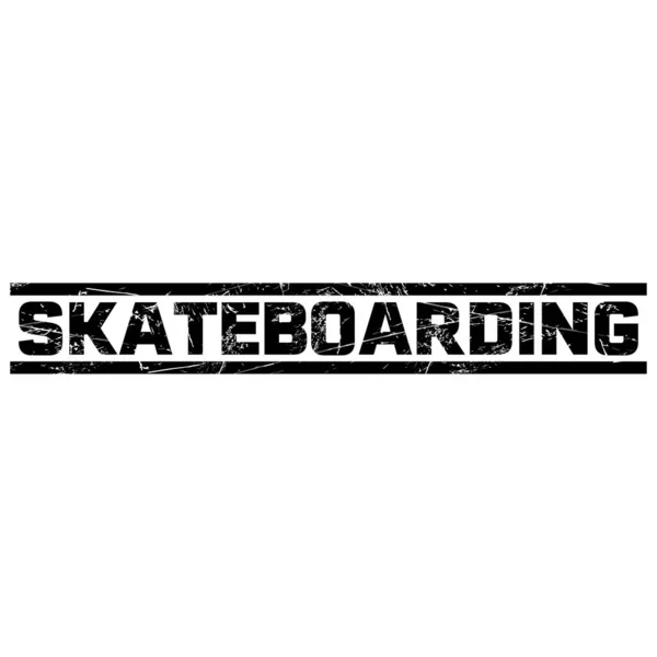 Texto Skateboarding Entre Dos Líneas Negras Sobre Fondo Gris — Vector de stock